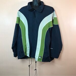 Ripzone Blue Green White Snowboard Jacket Men XL Vintage 90s
